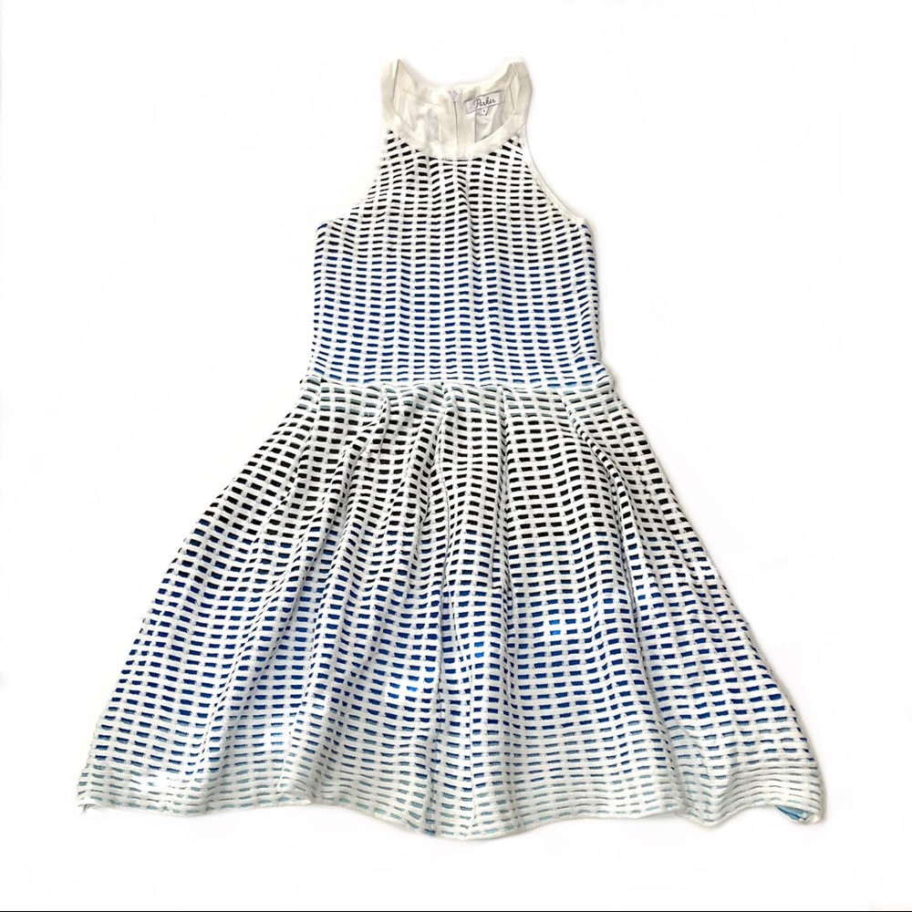 Parker Multicolor Ribbed Midi Halter Dress Size S